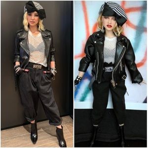 Madonna Borderline Striped Beret Fishnet BoyToy Outfit (7 pieces)